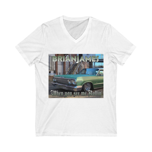 Classic Car Enthusiast V-Neck Tee - Perfect for Car Lovers, Gift for Birthdays, Casual Wear, Summer Outings, Automotive Events