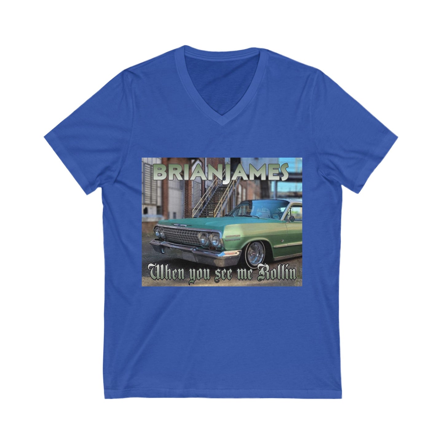 Classic Car Enthusiast V-Neck Tee - Perfect for Car Lovers, Gift for Birthdays, Casual Wear, Summer Outings, Automotive Events
